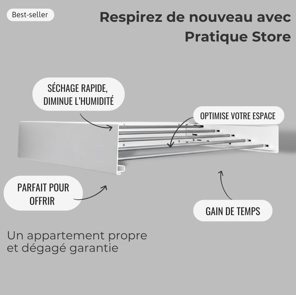 Étendoir mural blanc